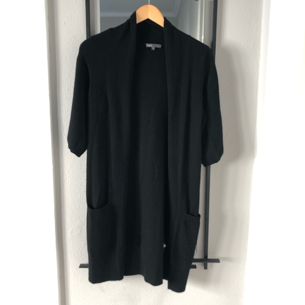 Vince cashmere long black cardigan